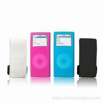 MP3 Cases, Made of 100% Pure Silicon, Available in Various Colors and Sizes